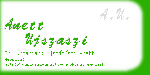 anett ujszaszi business card